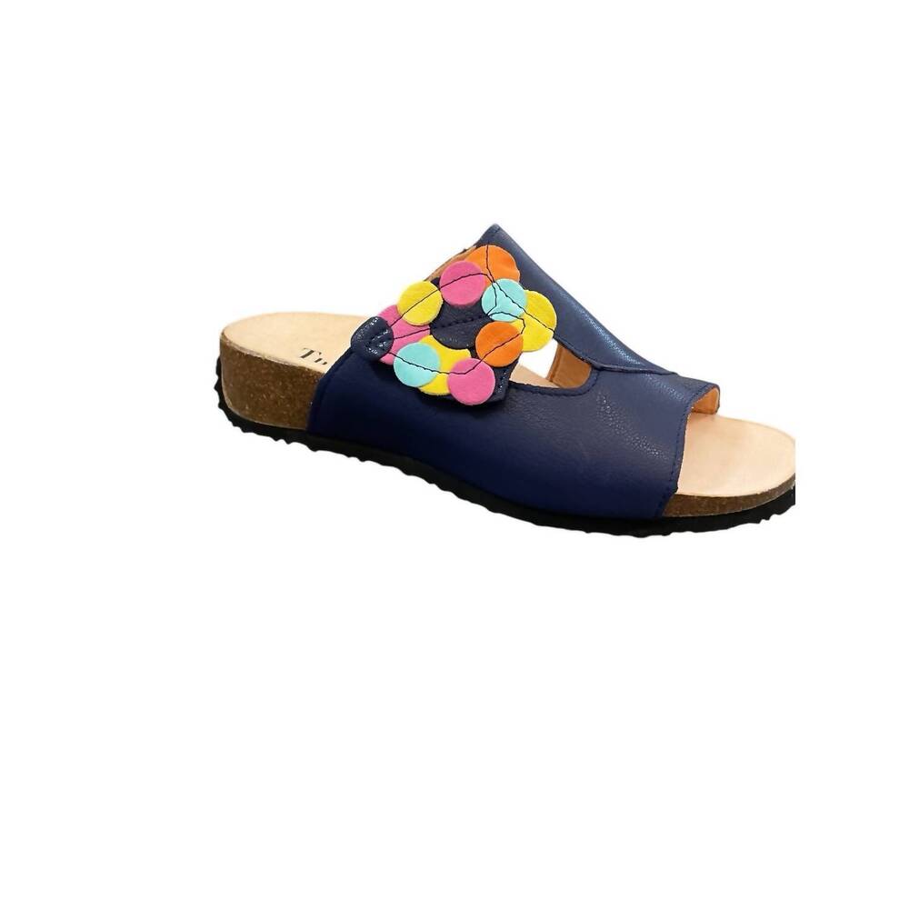 NEW THINK! women's mizzi dots sandals in indigo/kombi